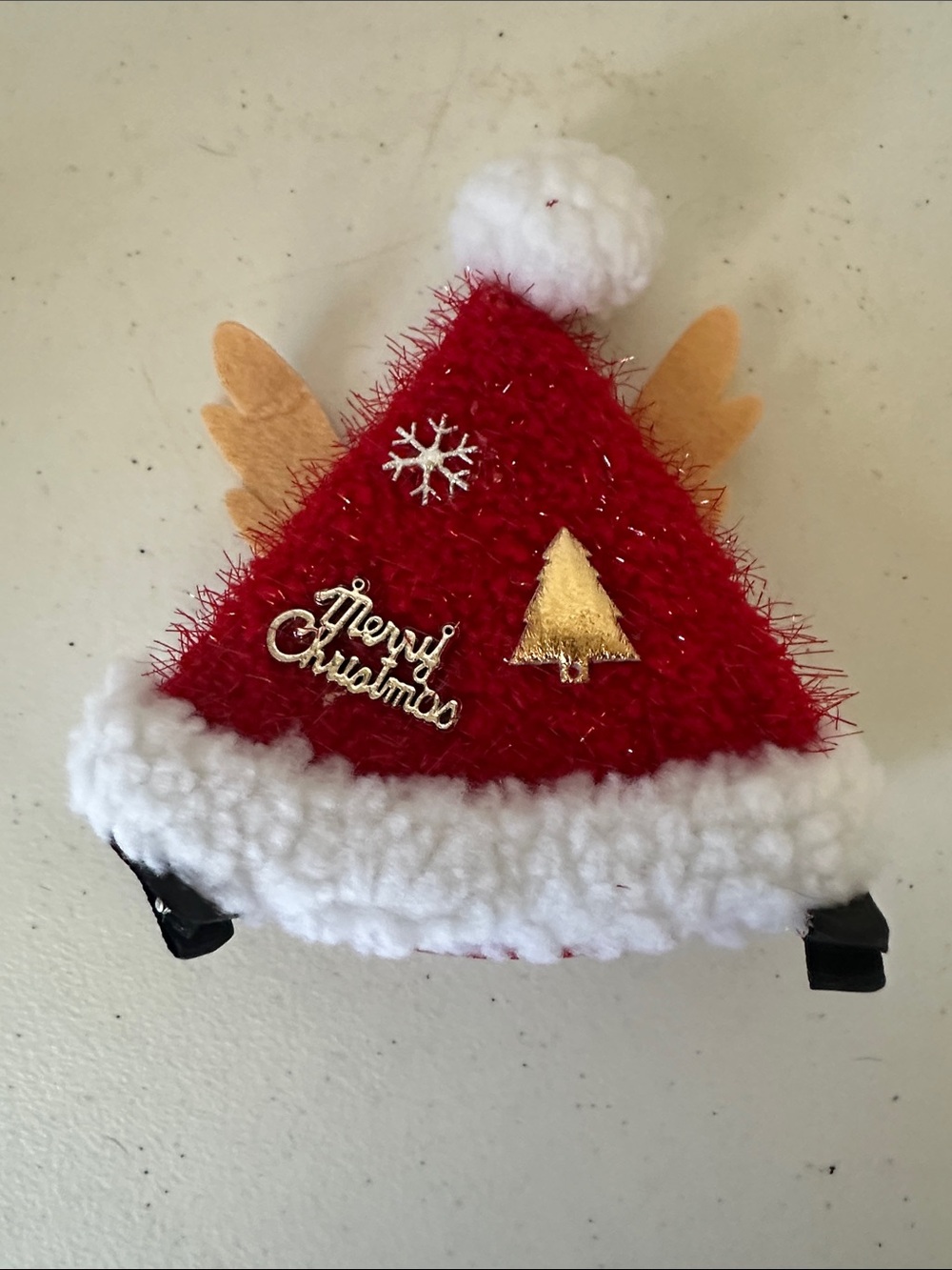 Holiday Santa Hat Pet Costume Reindeer Antlers Cats Dogs Xmas Outfit
